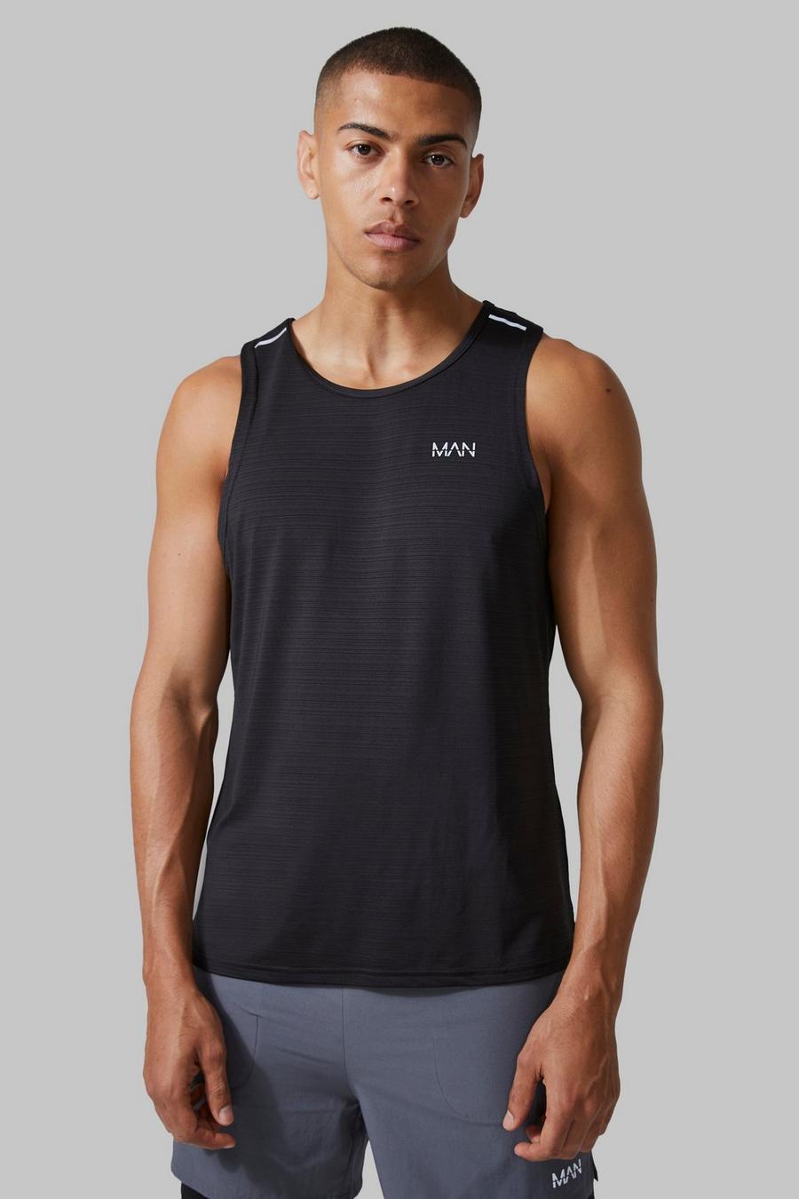 Man Active Lightweight Performance Tanktop, Black image number 1