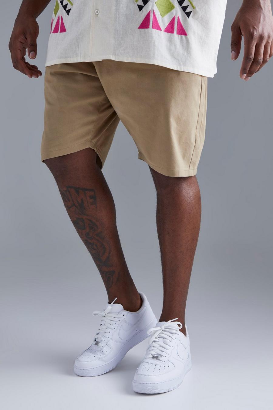 Grande taille - Short chino skinny, Taupe image number 1