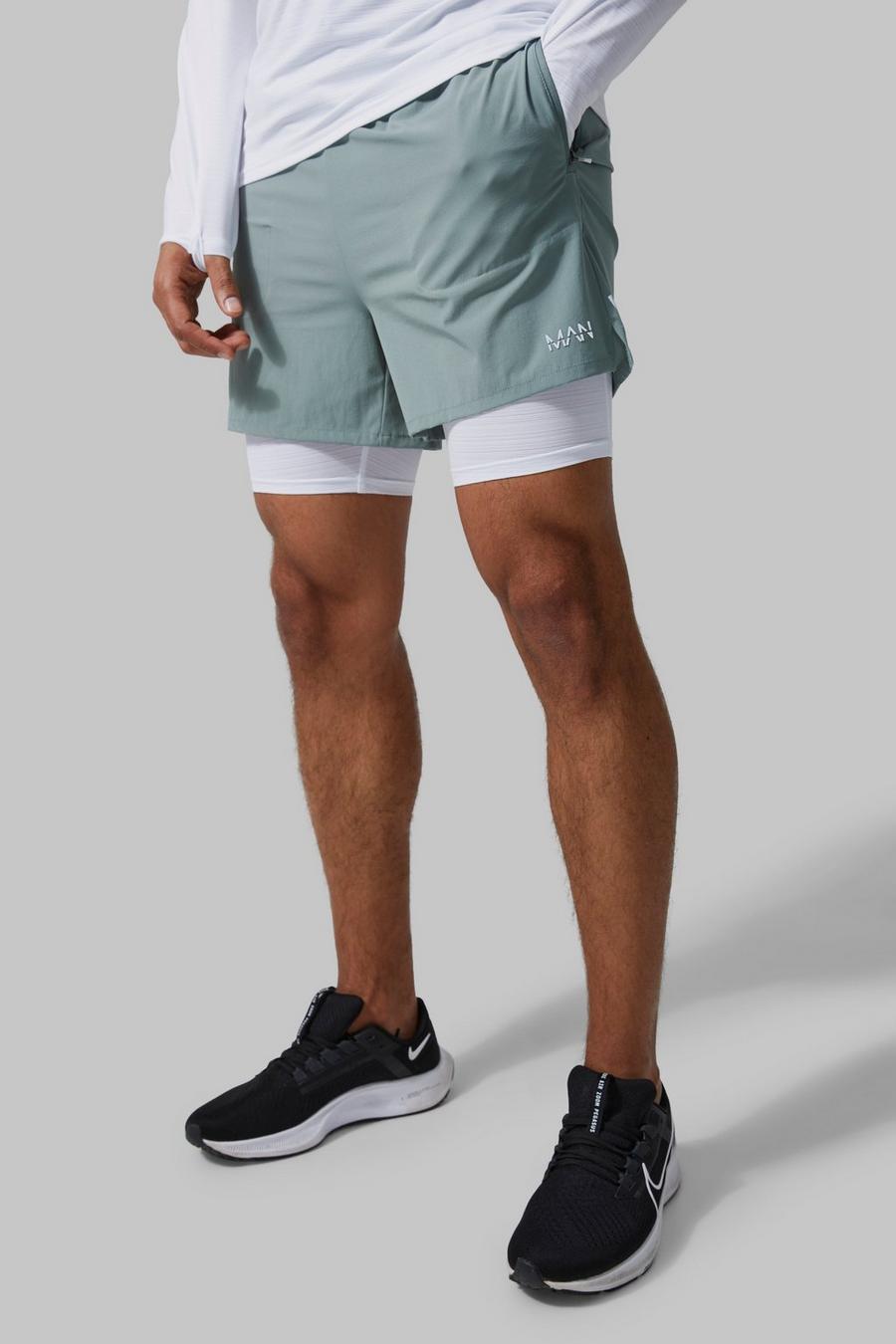 Man Active Lightweight Performance 2-in-1 Shorts, Sage image number 1