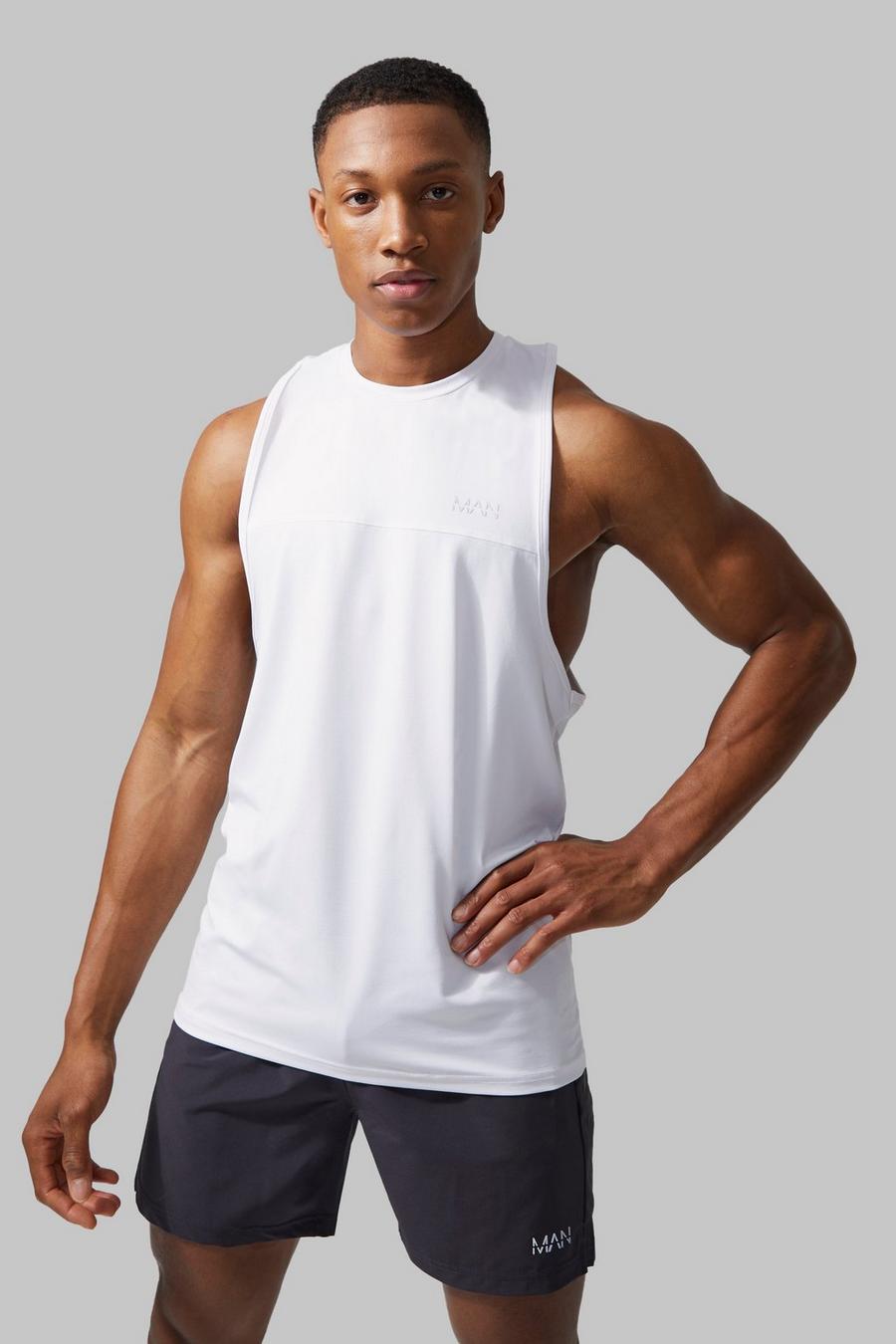 White Man Active Performance Racer Tank image number 1