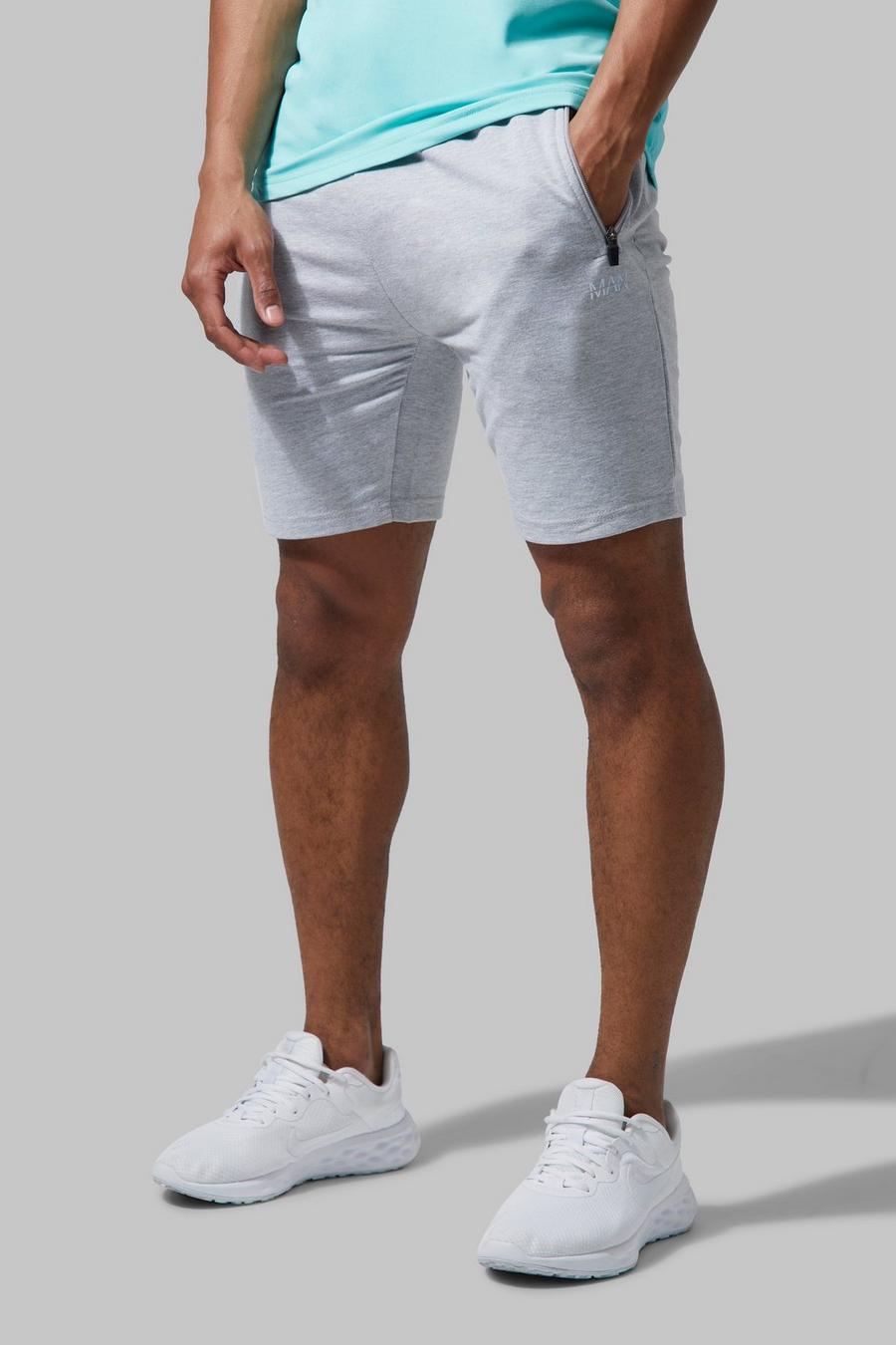 Grey marl Man Active Gym Muscle Fit Shorts image number 1