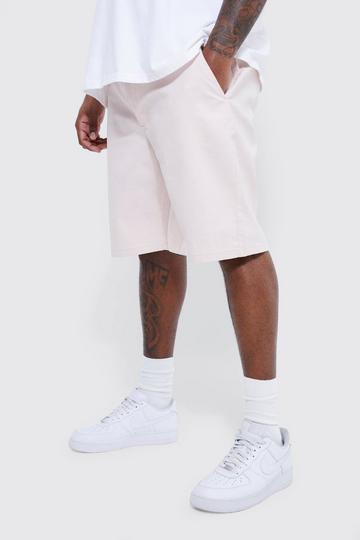 Plus Fixed Waist Stretch Skinny Chino Short light pink