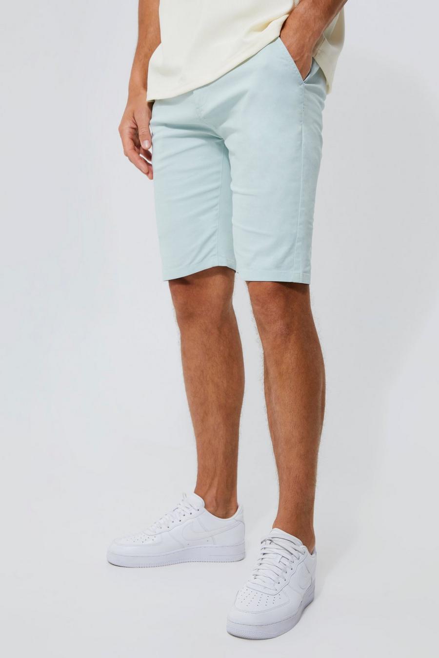 Light blue Tall Fixed Waist Stretch Skinny Chino Short image number 1
