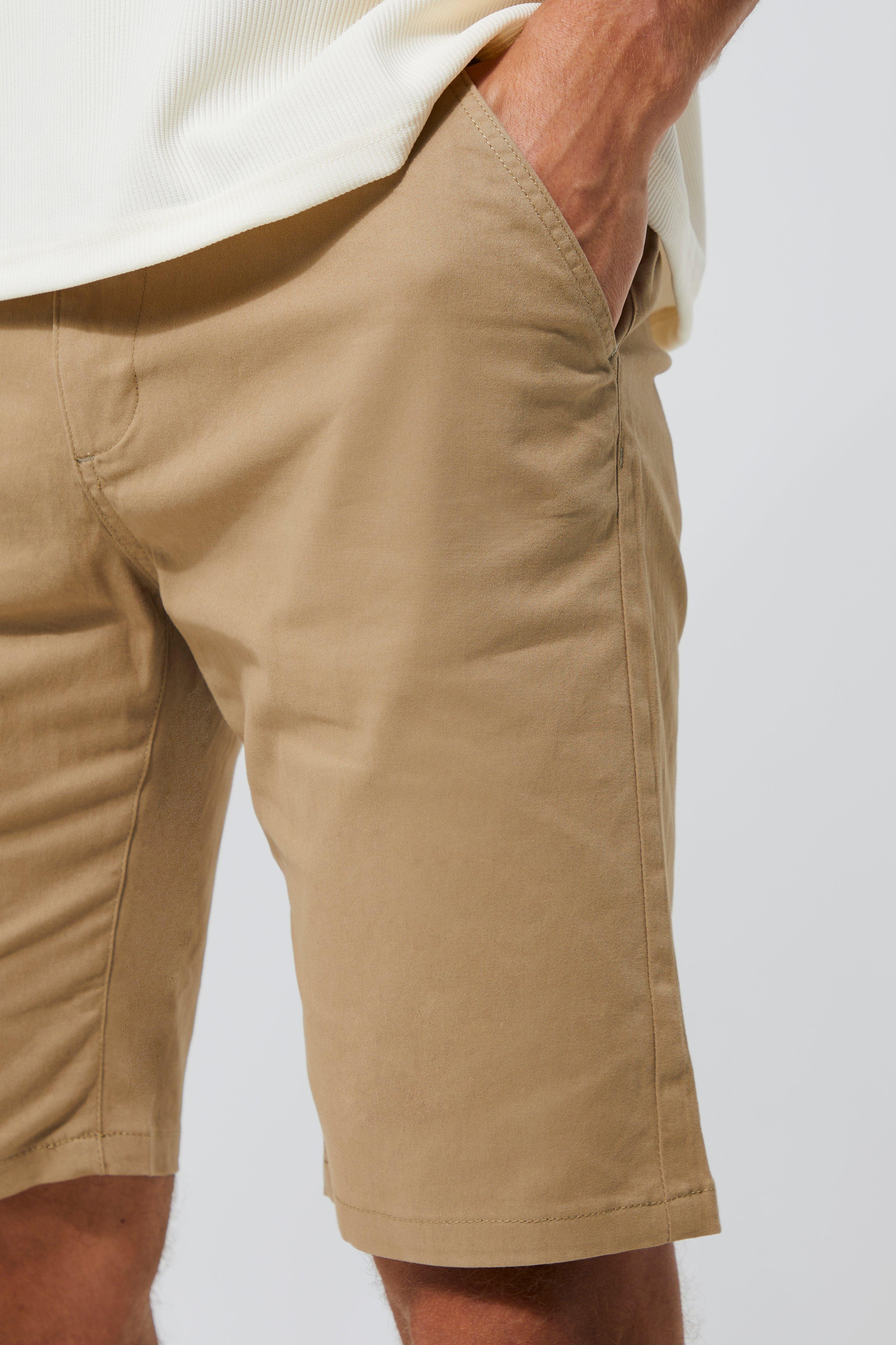 STRETCH SHORTS - taupe brown