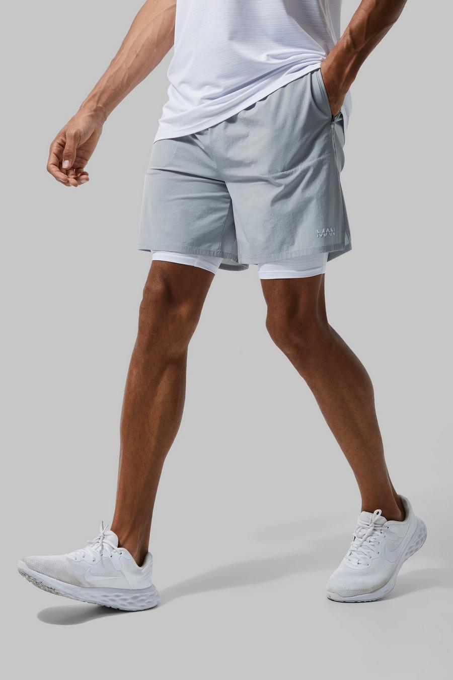 Light grey grå Tall Man Active Lightweight 2-in-1 Shorts 