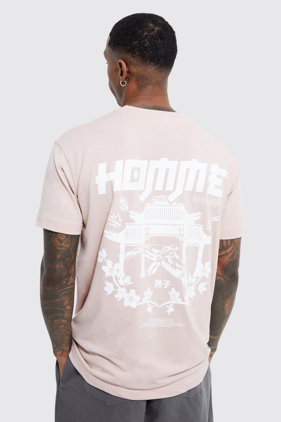 Pink Loose Homme Graphic T-shirt image number 1