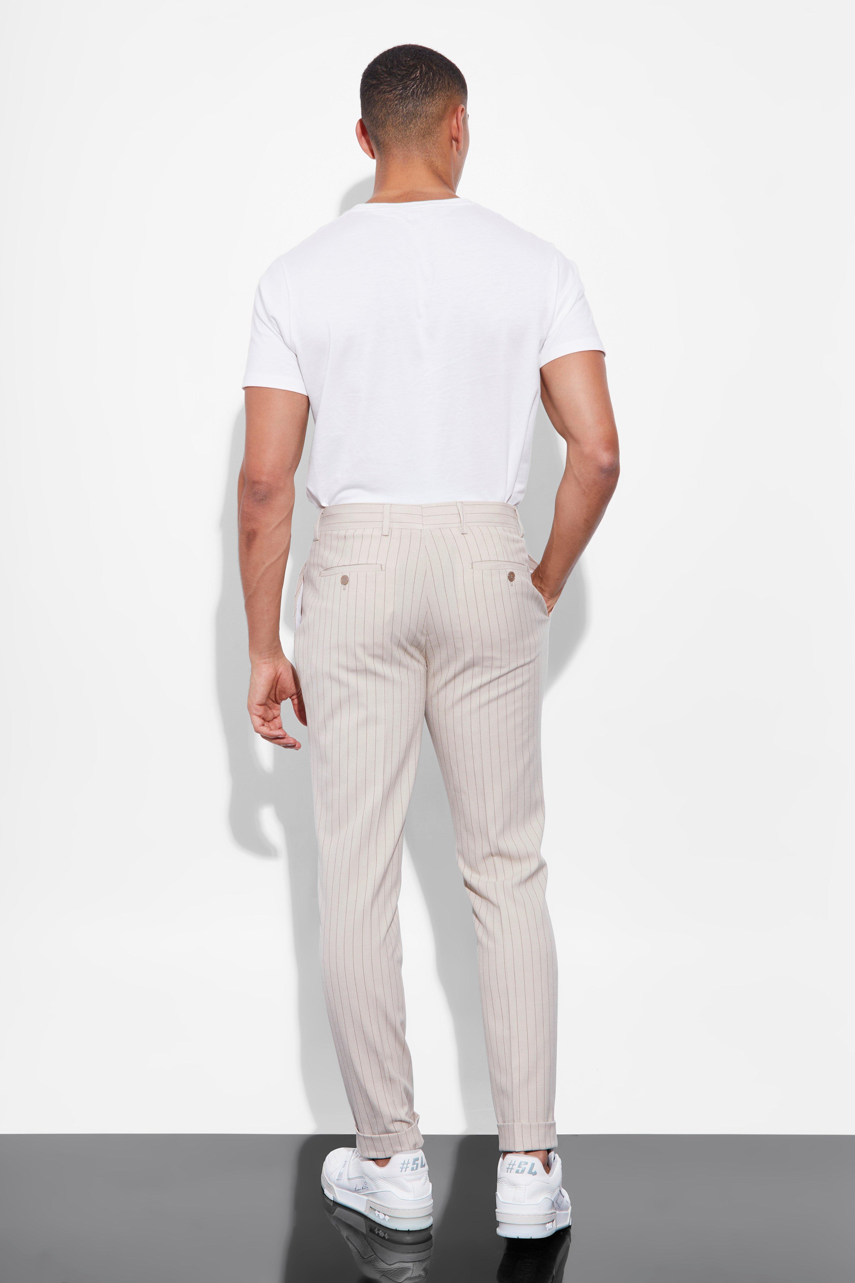 Stripe on sale trousers mens