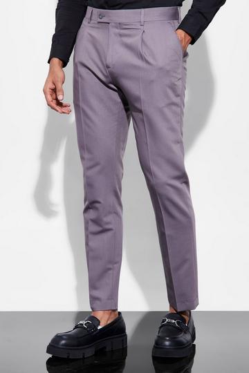 Slim Pleat Front Trousers charcoal