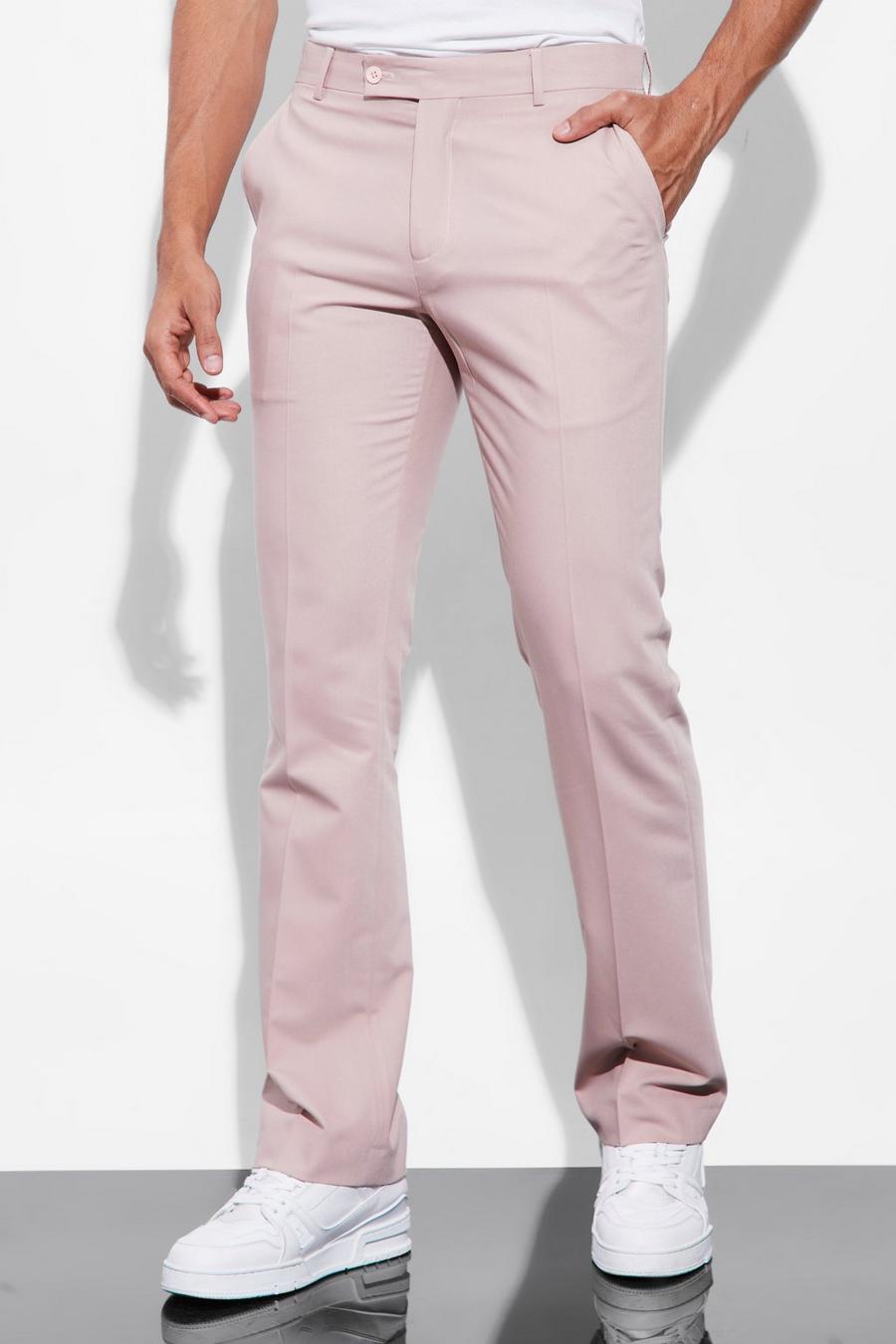 Dusty pink Flare Leg Comfort Stretch Trousers image number 1