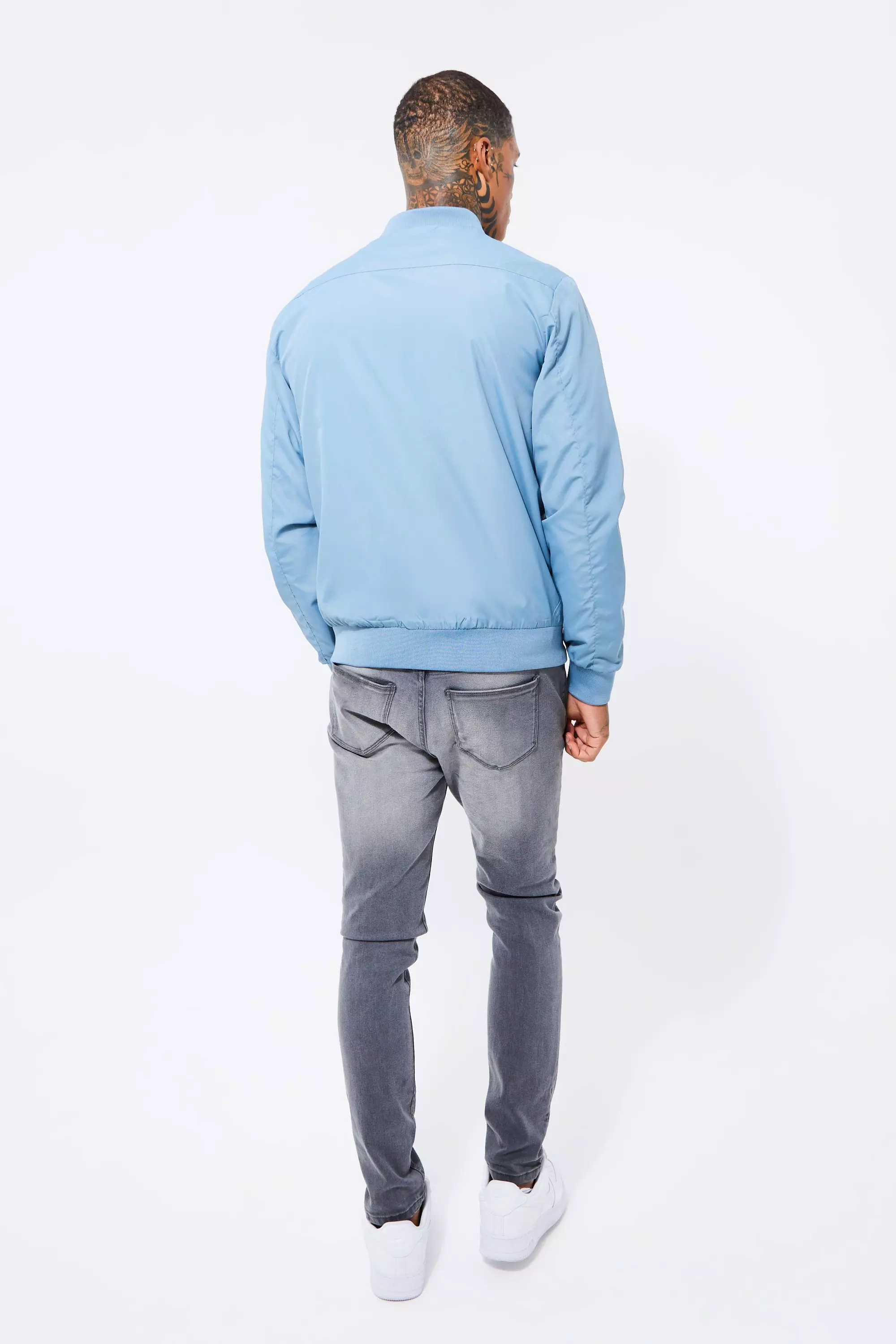 Pale blue Lightweight Bomber Jacket in Blue alternative image