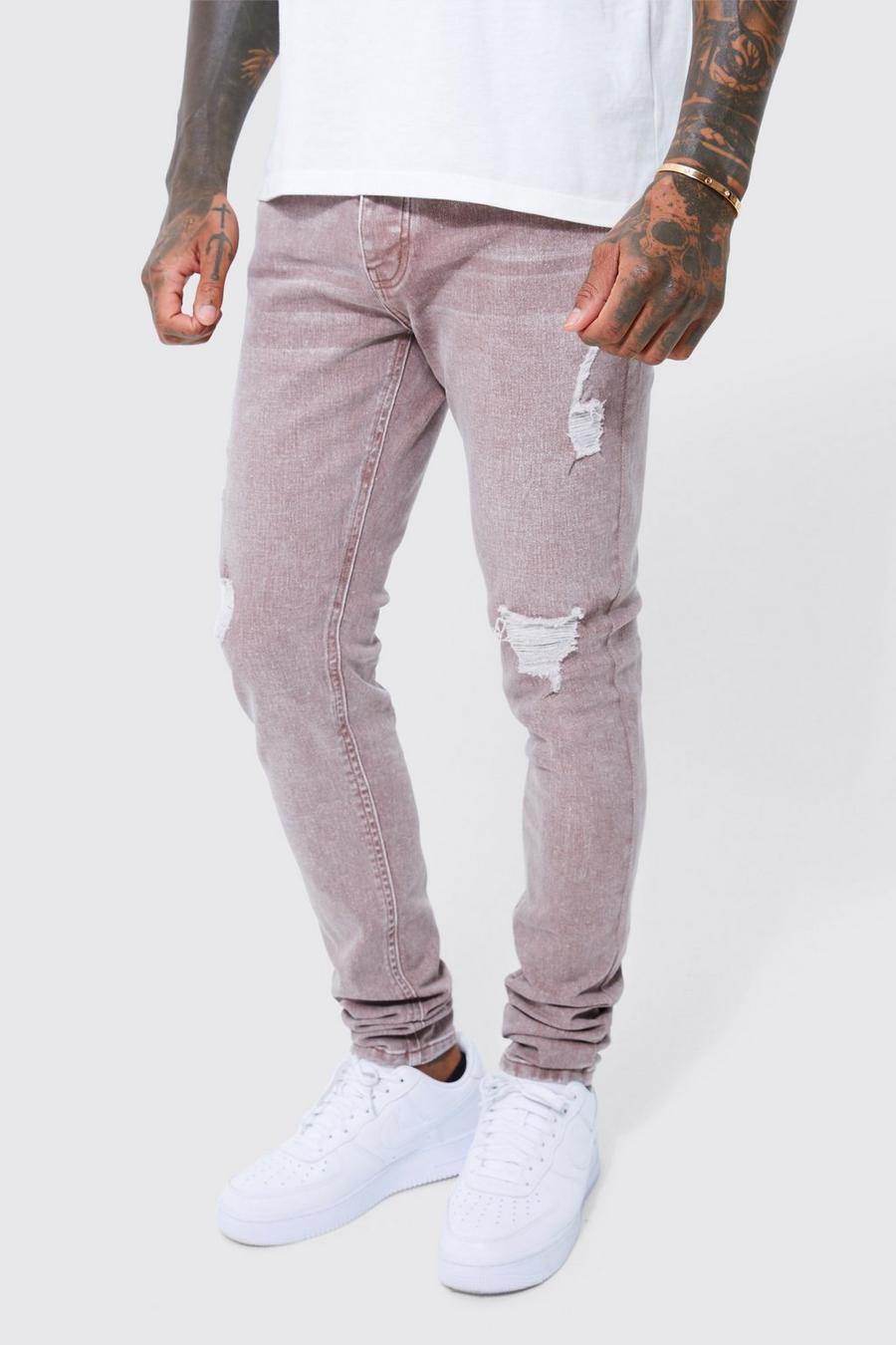 Chocolate Skinny Stretch Overdye Jeans image number 1
