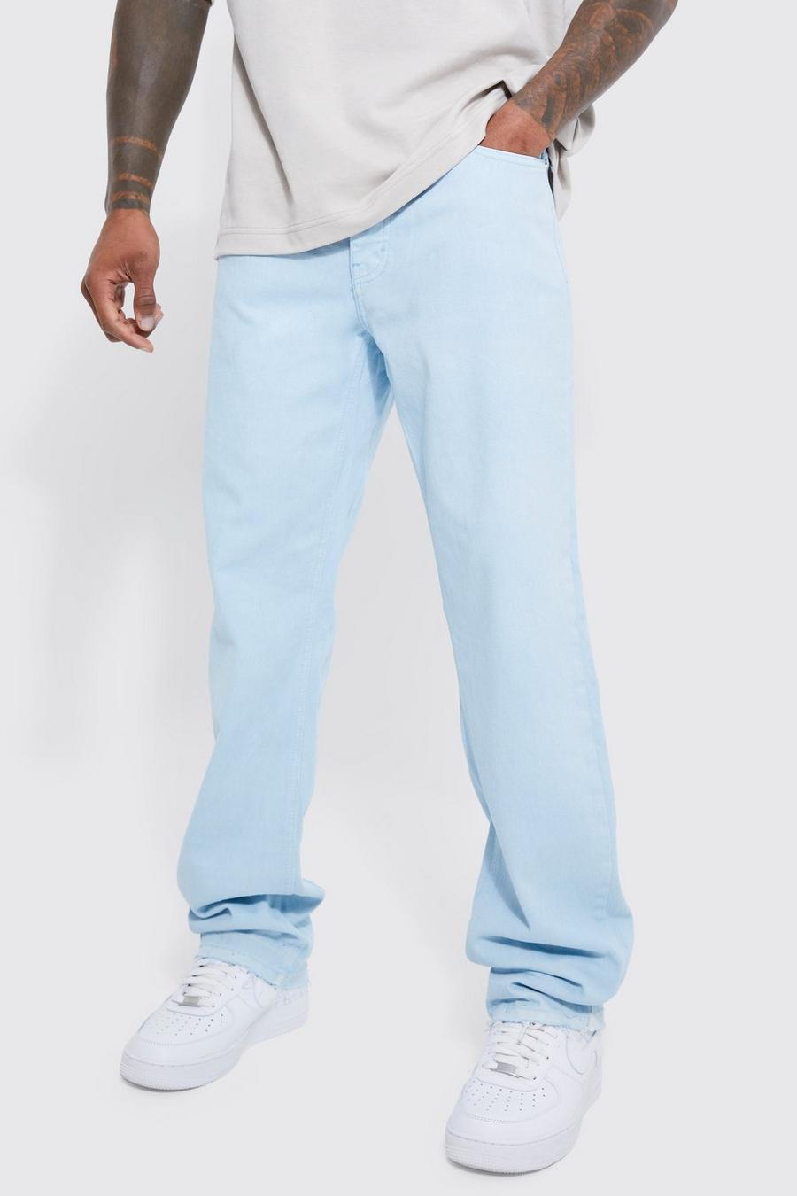 Pale blue Relaxed Fit Overdye Jeans image number 1