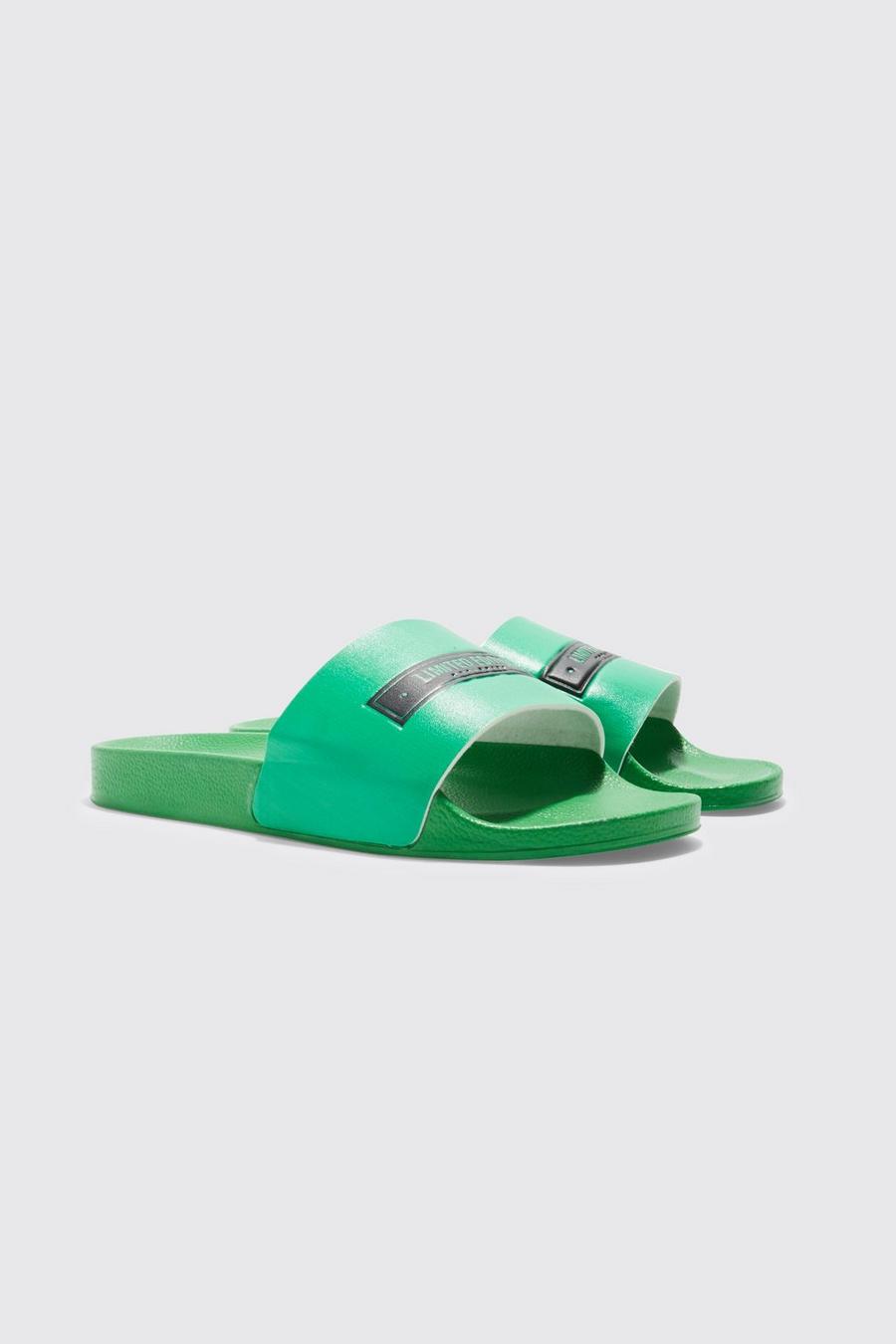 Sandalias con etiqueta Limited Edition, Green verde