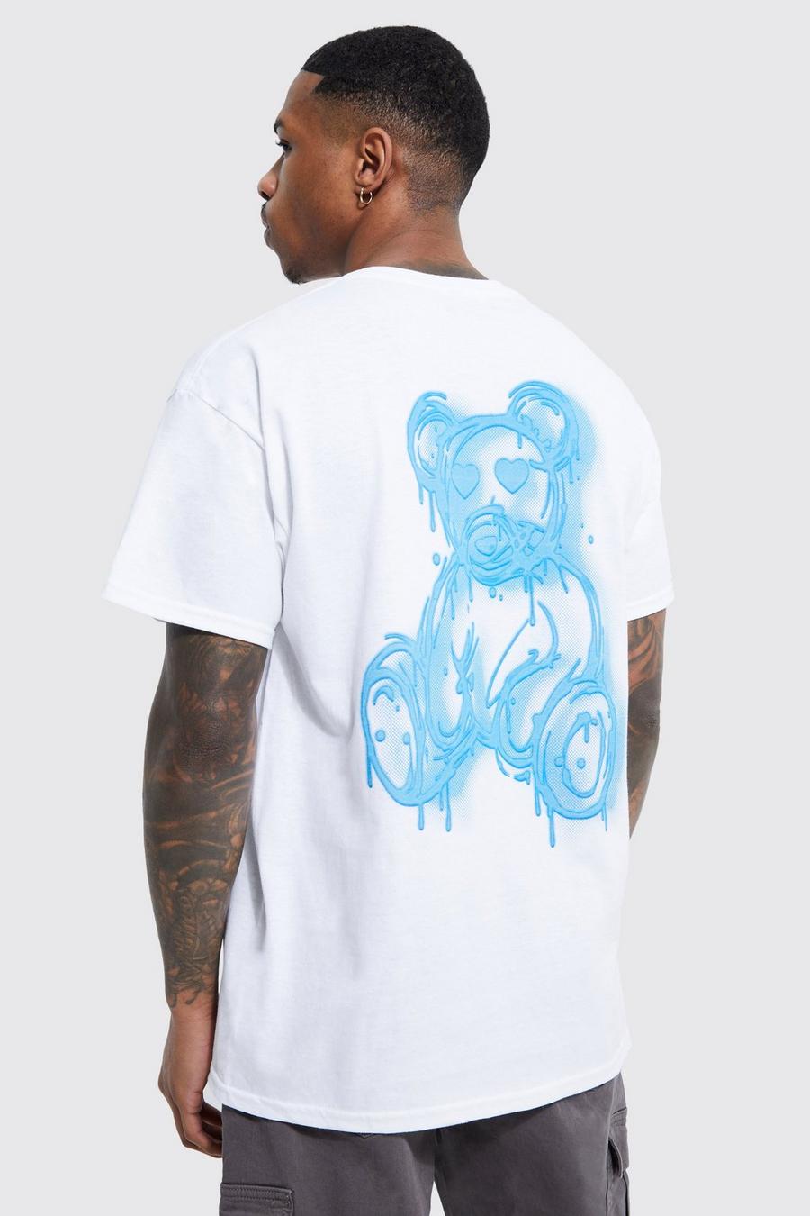 White Regular Fit Teddy T-Shirt image number 1