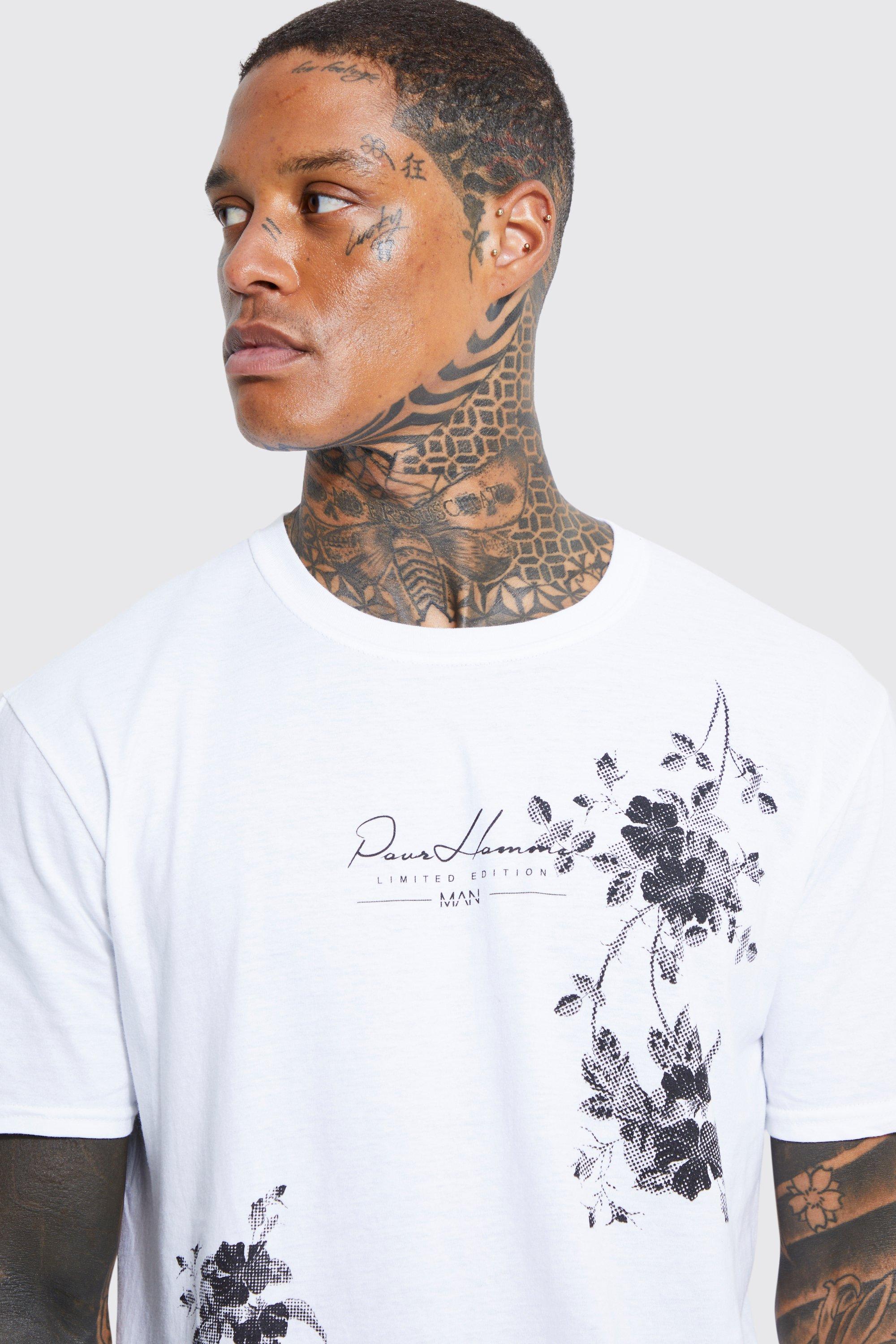 T shirt floral discount homme