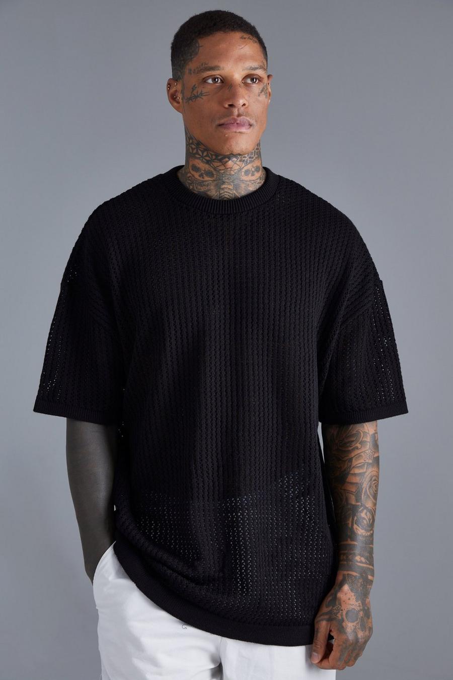 Oversized Long Sleeve Crochet Shirt