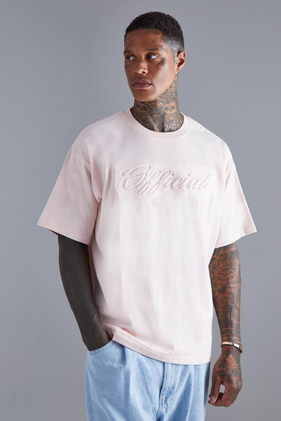 Oversize T-Shirt mit Print, Dusty pink