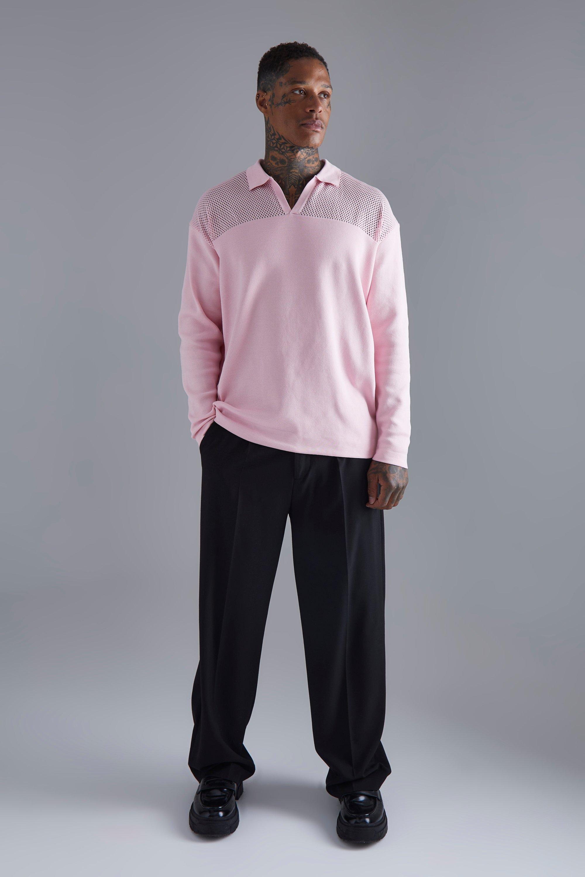 Strick Poloshirt mit Kontrast Naht und V Ausschnitt boohoo DE