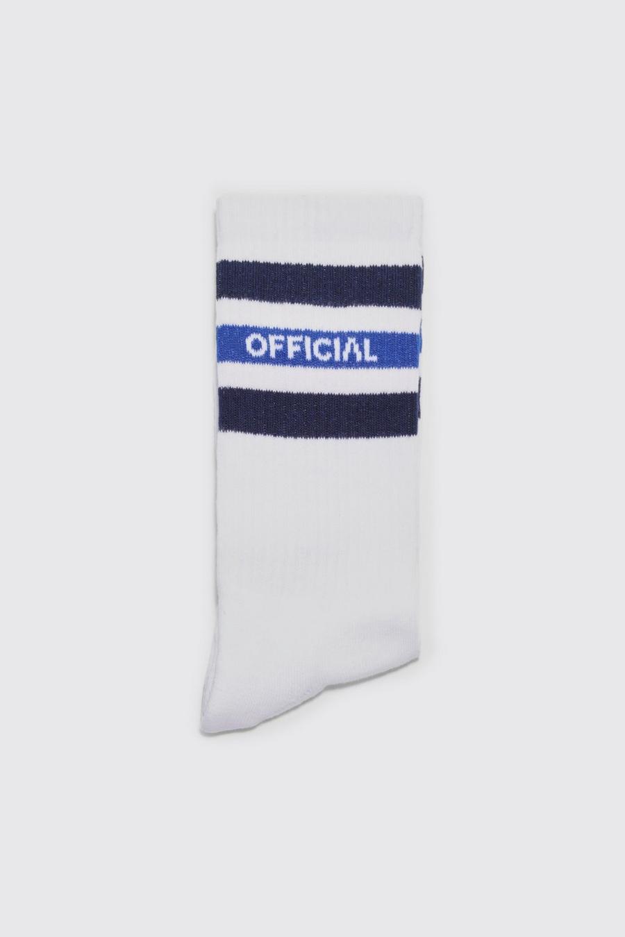 White Official Sports Stripe Sock image number 1