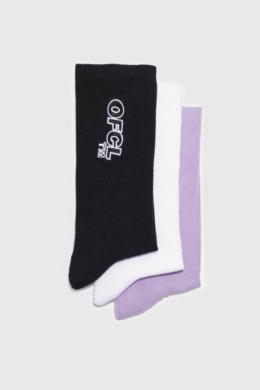 Multi 3 Pack Ofcl Embroidered Socks