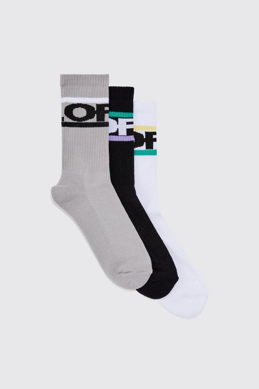 Multi 3 Pack Ofcl Sports Stripe Socks image number 1