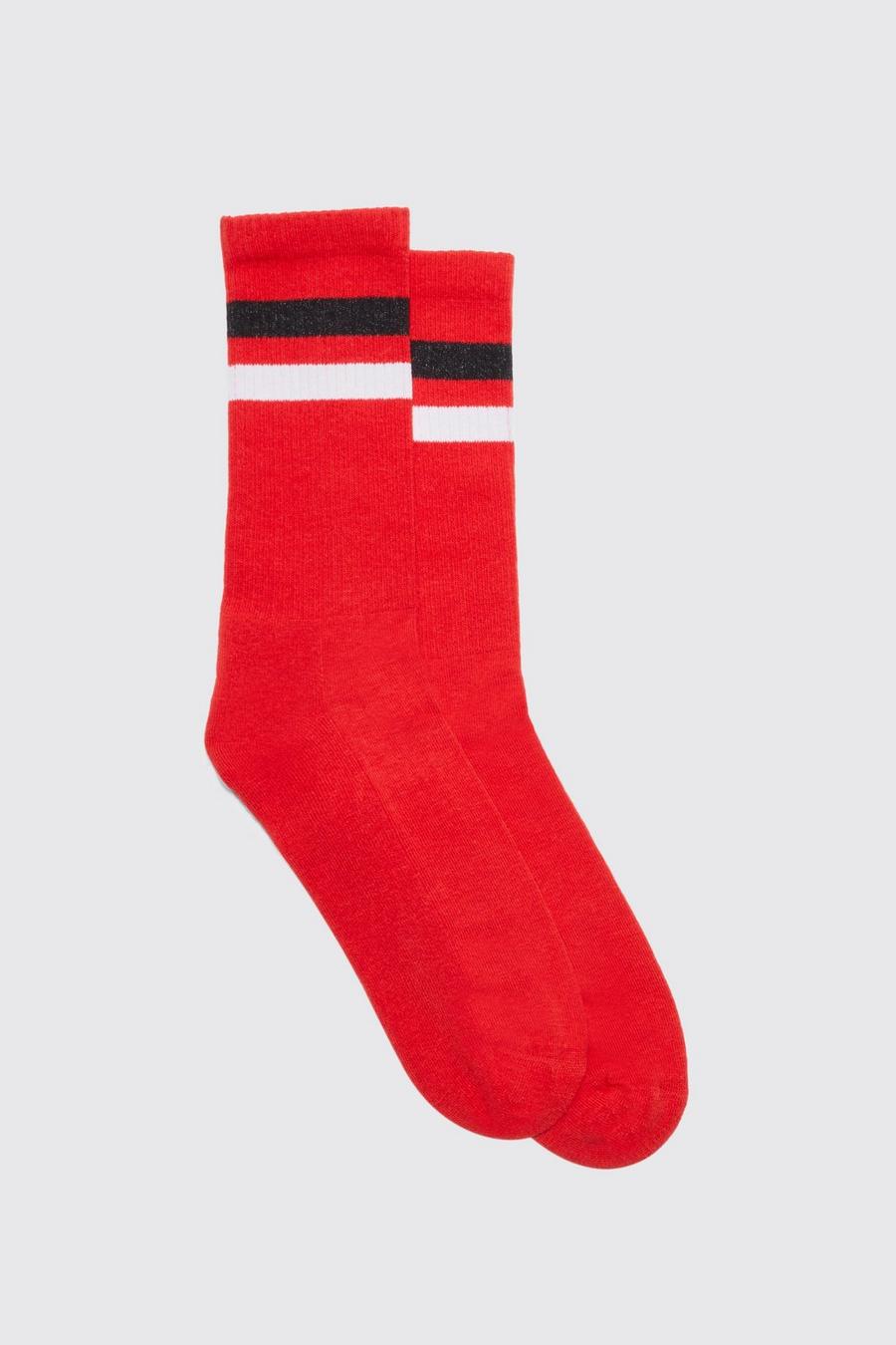 Sports Stripe Sock, Red rojo
