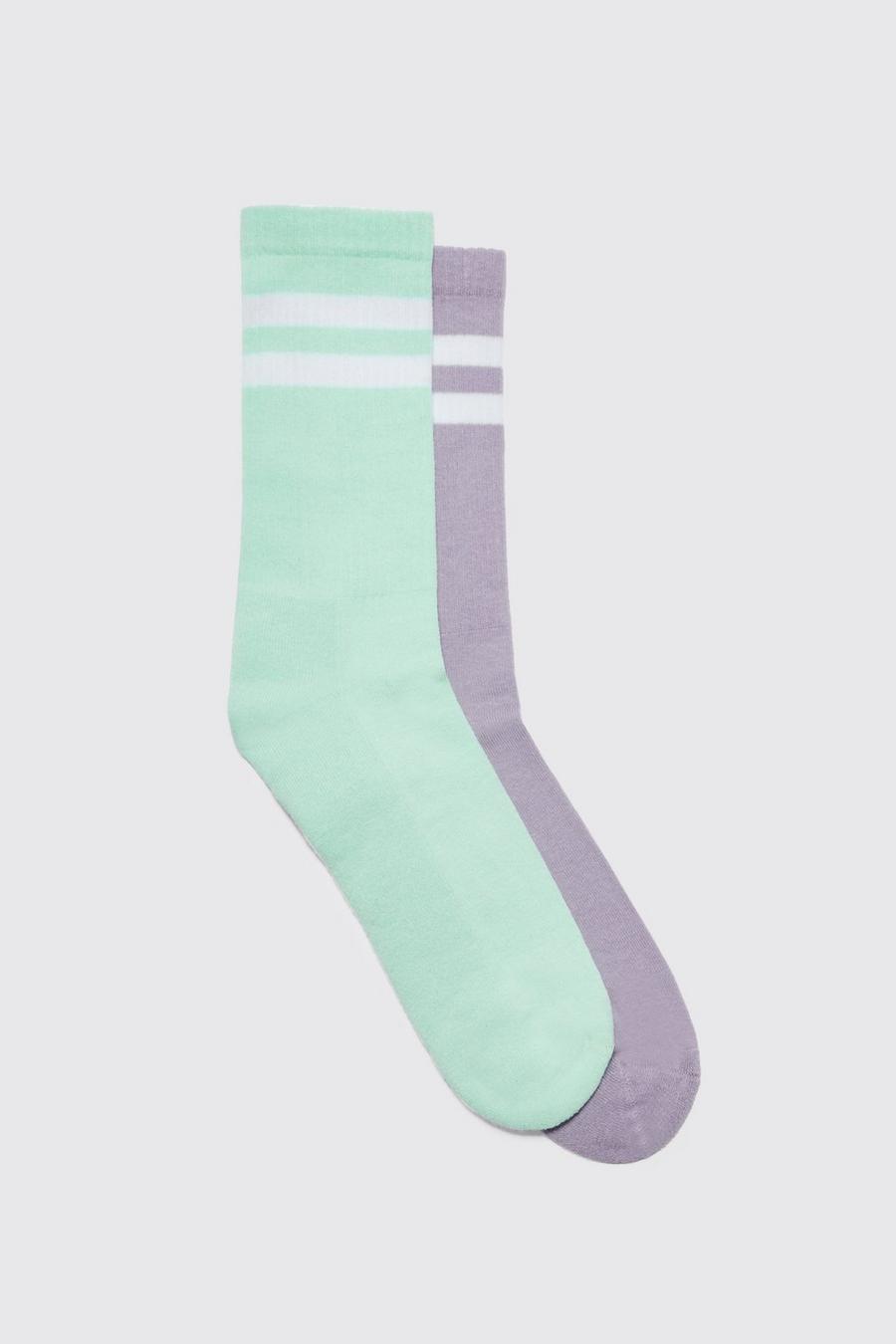 2 Pack Sports Stripe Socks, Multi multicolor