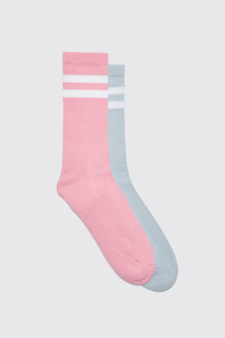 2er-Pack Sport-Socken mit Streifen, Multi mehrfarbig