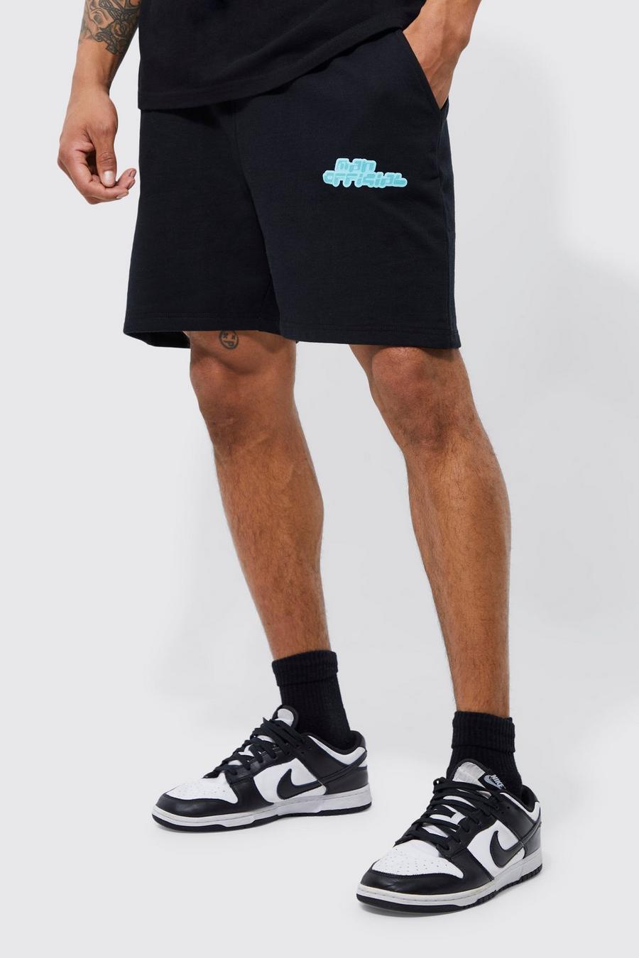 Black Man Loose Fit Heavywieght Loopback Shorts image number 1