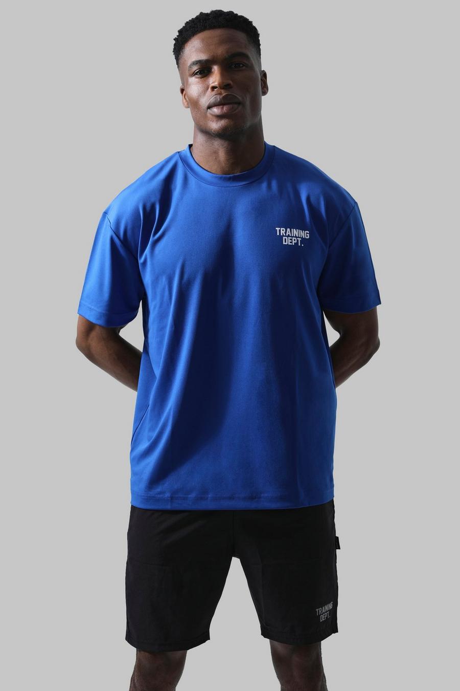 Cobalt blue Man Active Oversized Training Dept Set Met Shorts