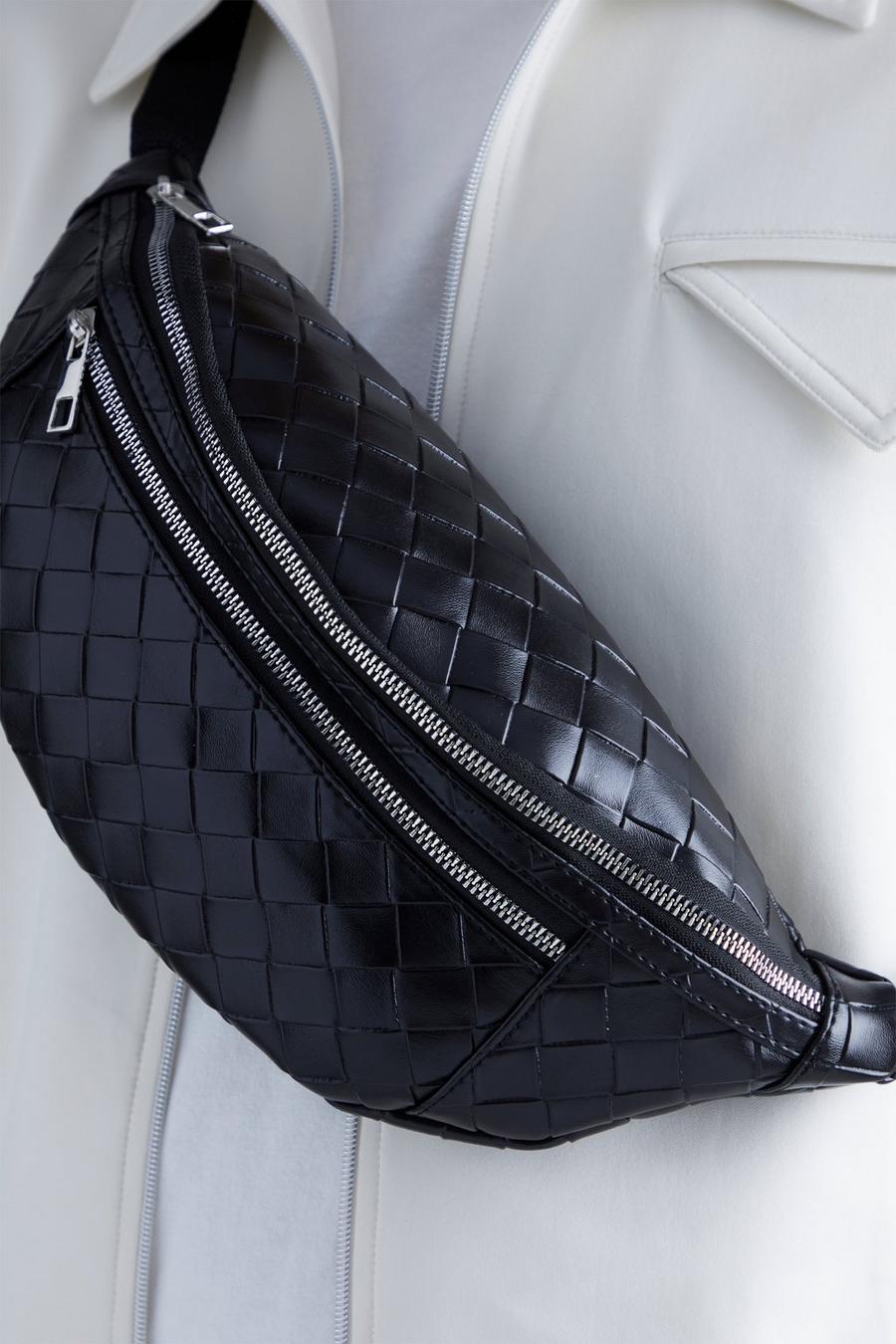 Black Quilted Pu Bum Bag
