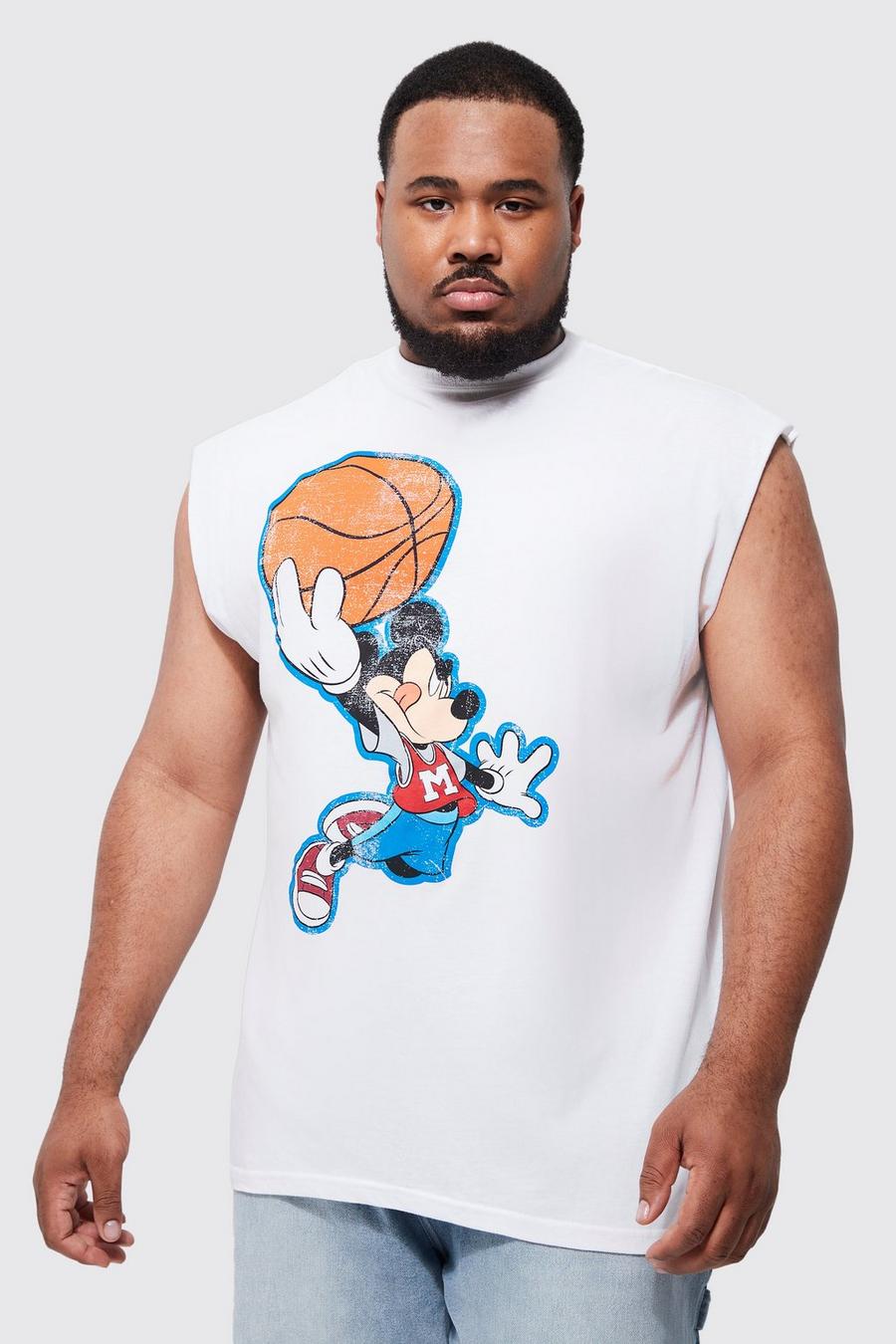 White Plus Mickey Mouse License Tank image number 1