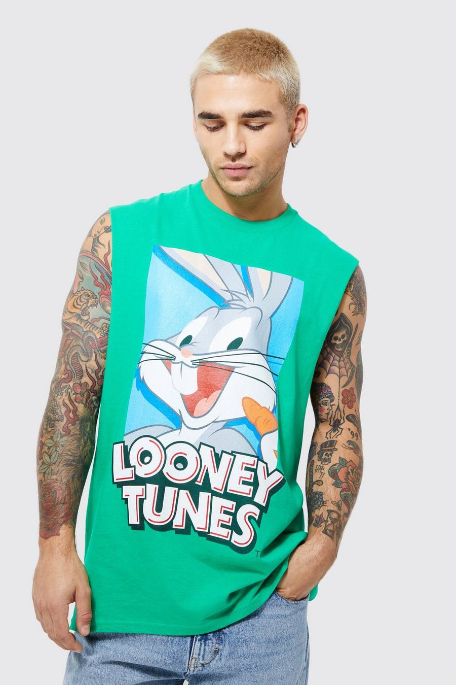 Green Oversized Looney Tunes License Tank image number 1
