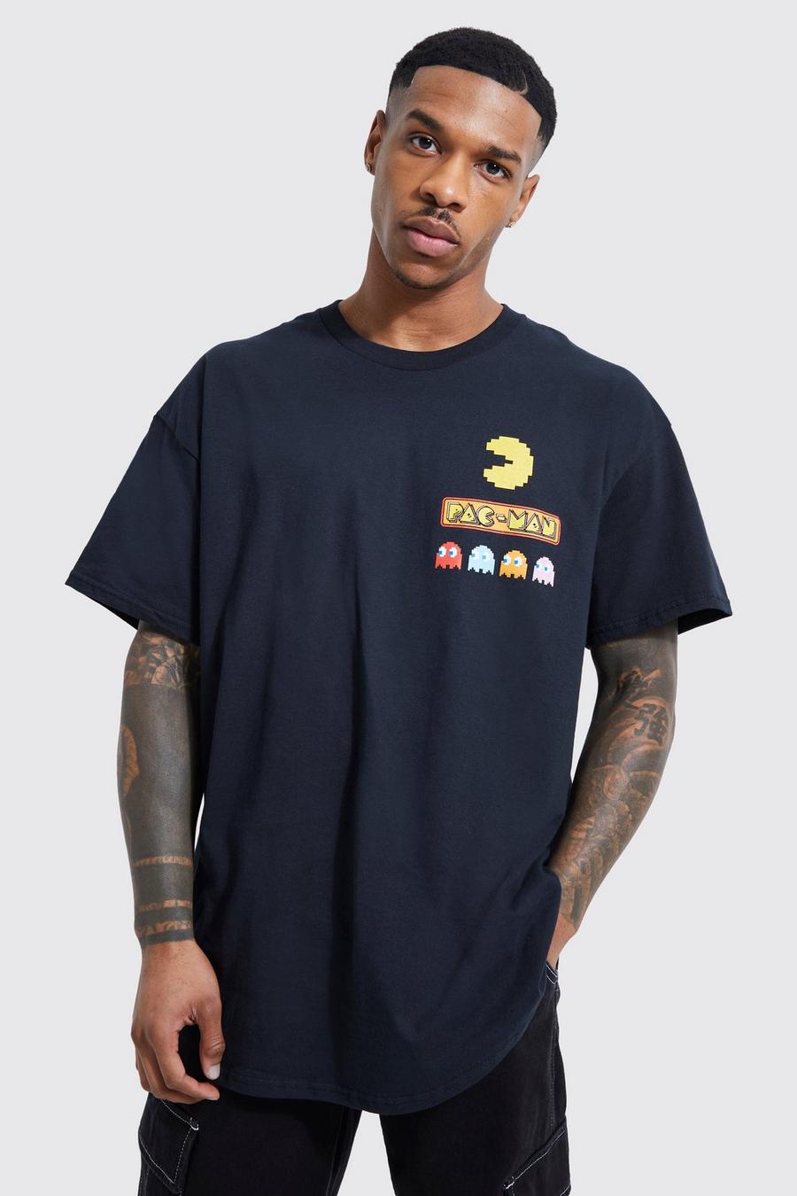 Black Oversized Gelicenseerd Pacman T-Shirt image number 1
