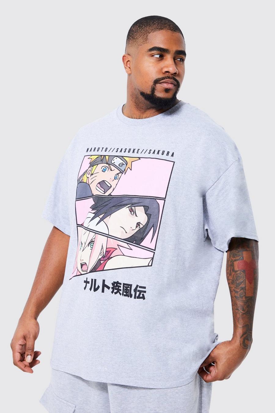 Grey marl Plus Naruto License T-shirt  image number 1