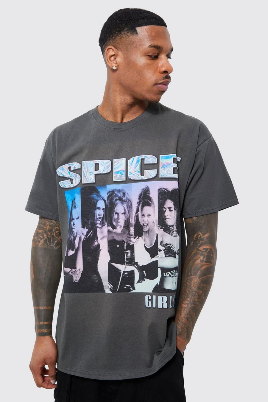Oversize T-Shirt mit lizenziertem Spice Girls Print, Charcoal image number 1