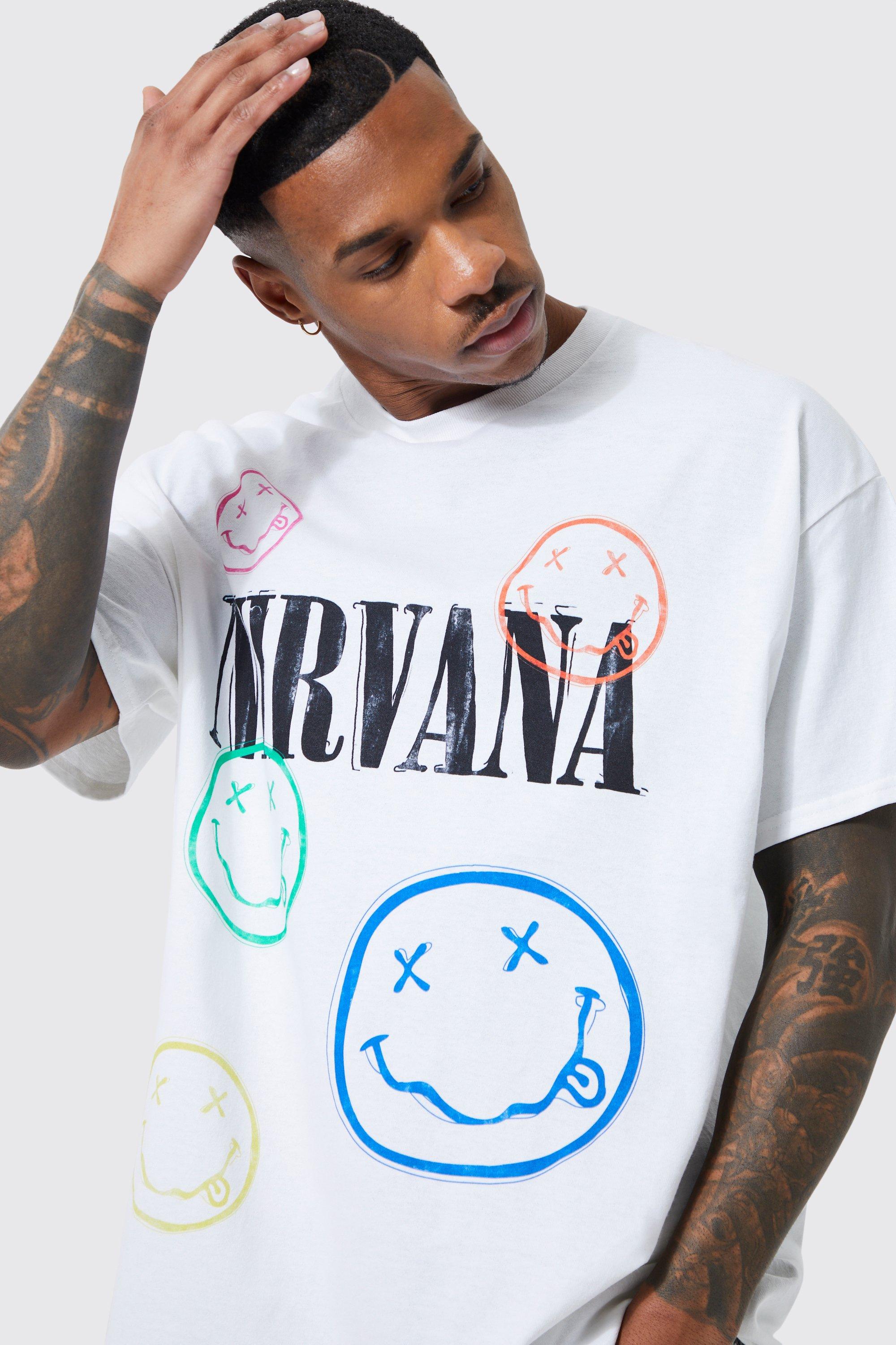 Camiseta nirvana blanca hot sale