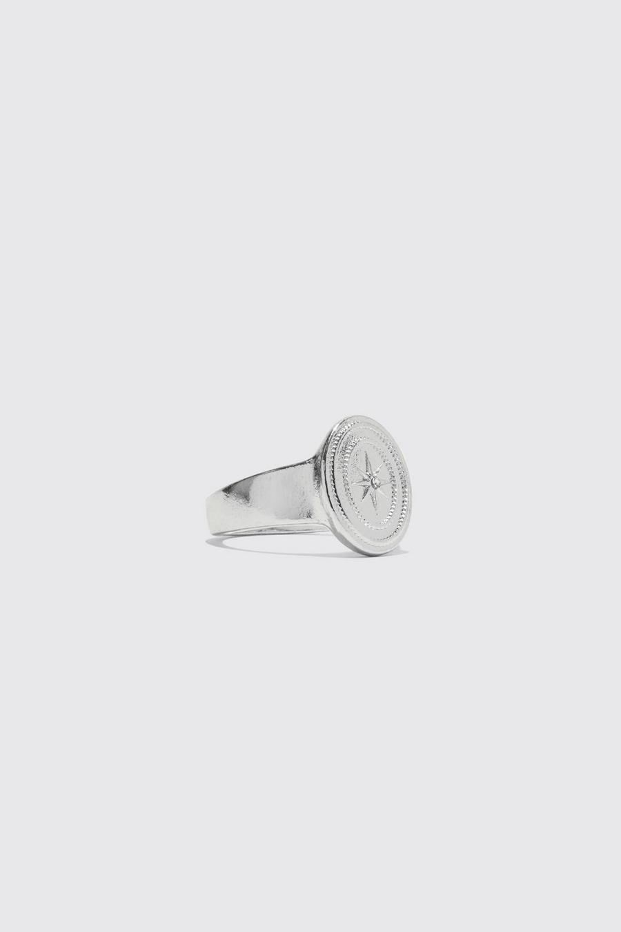 Silver Oval Signet Ring image number 1
