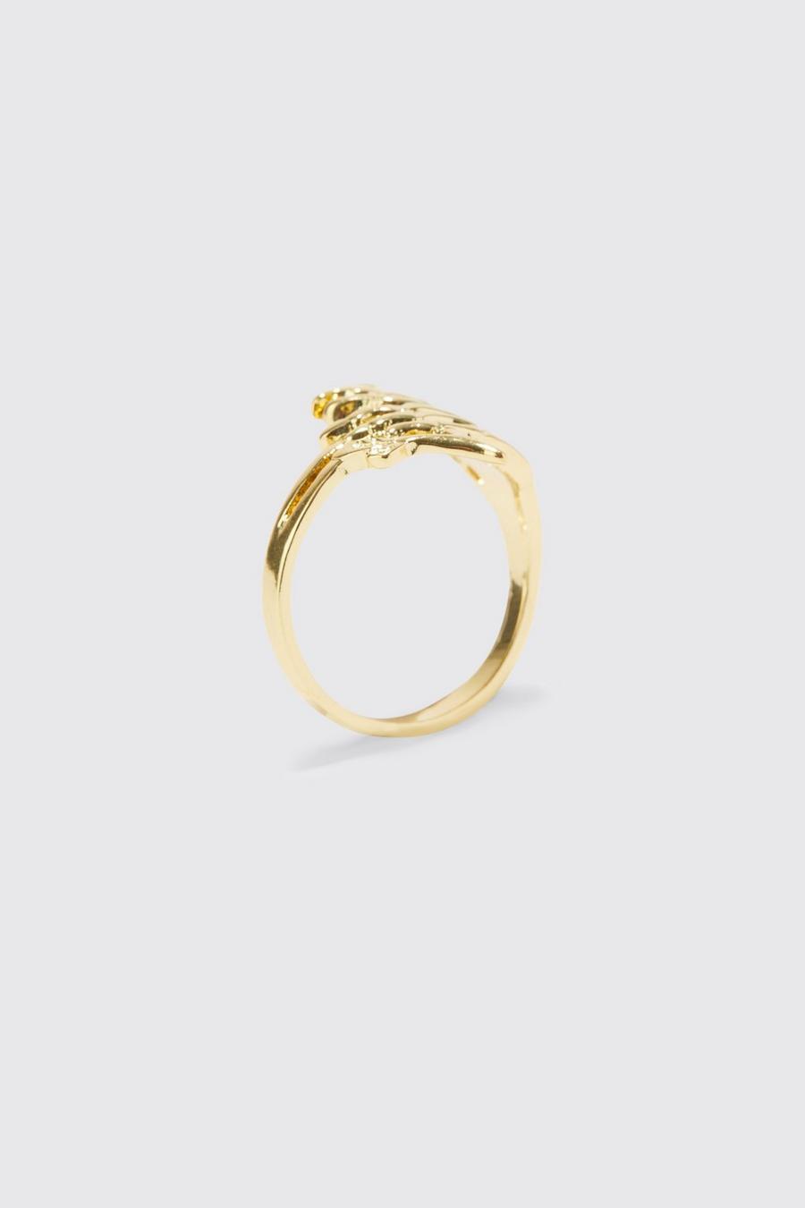 Gold Skeleton Hand Ring image number 1