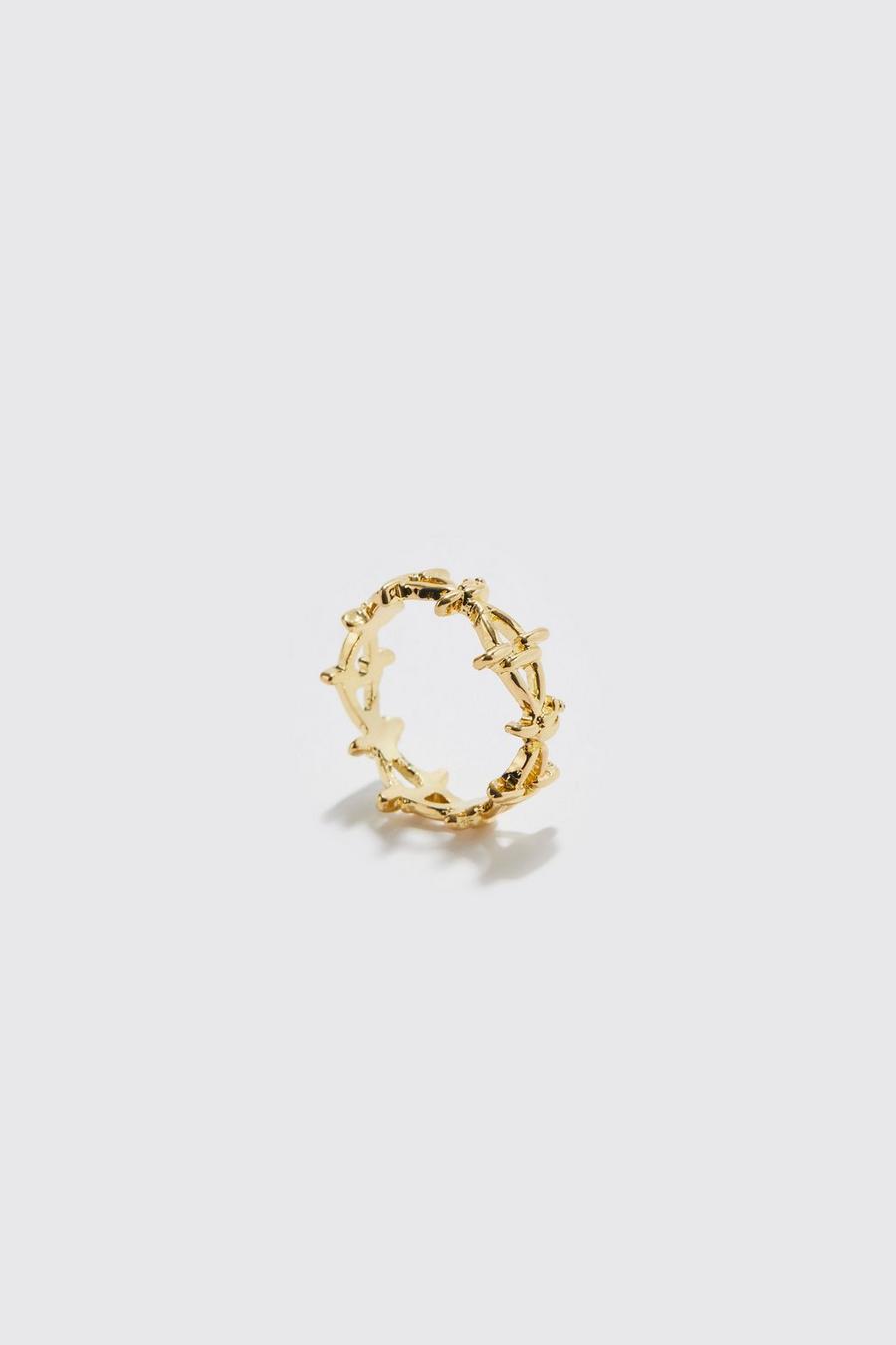 Gold Barbed Wire Ring image number 1