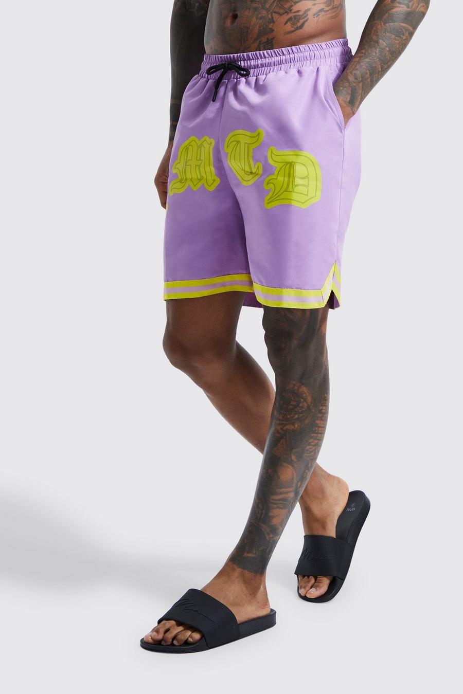 Bañador de largo medio estilo baloncesto Limited, Purple morado
