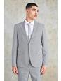 Light grey Slim Single Breasted Check Suit Jacket