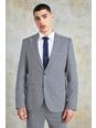 Blue Slim Single Breasted Check Suit Jacket