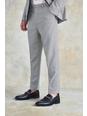 Light grey Tapered Check Suit Trousers