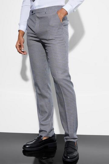 Straight Leg Check Suit Trousers blue