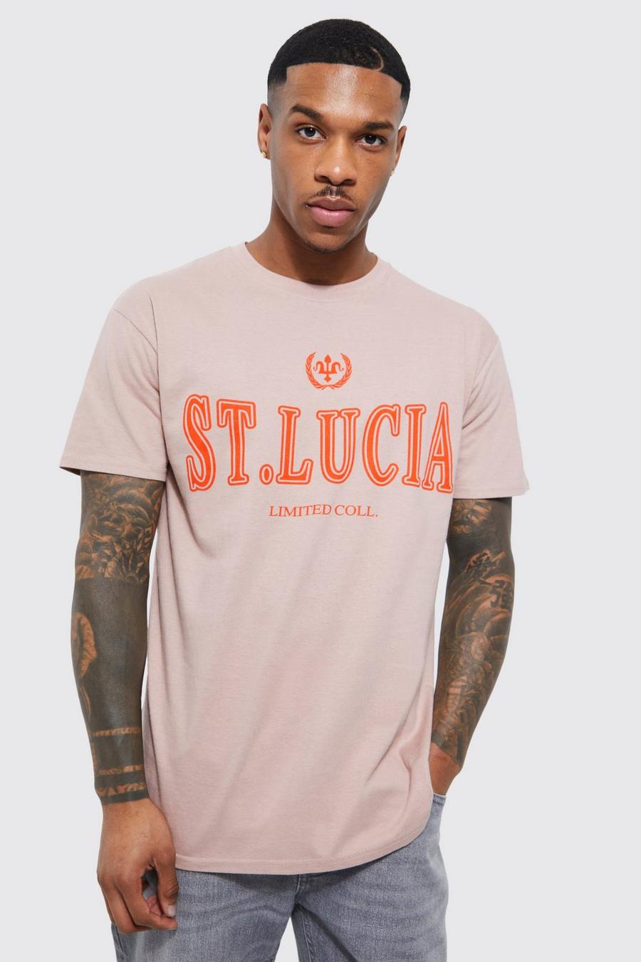 Mink St Lucia Slogan Print T-shirt image number 1