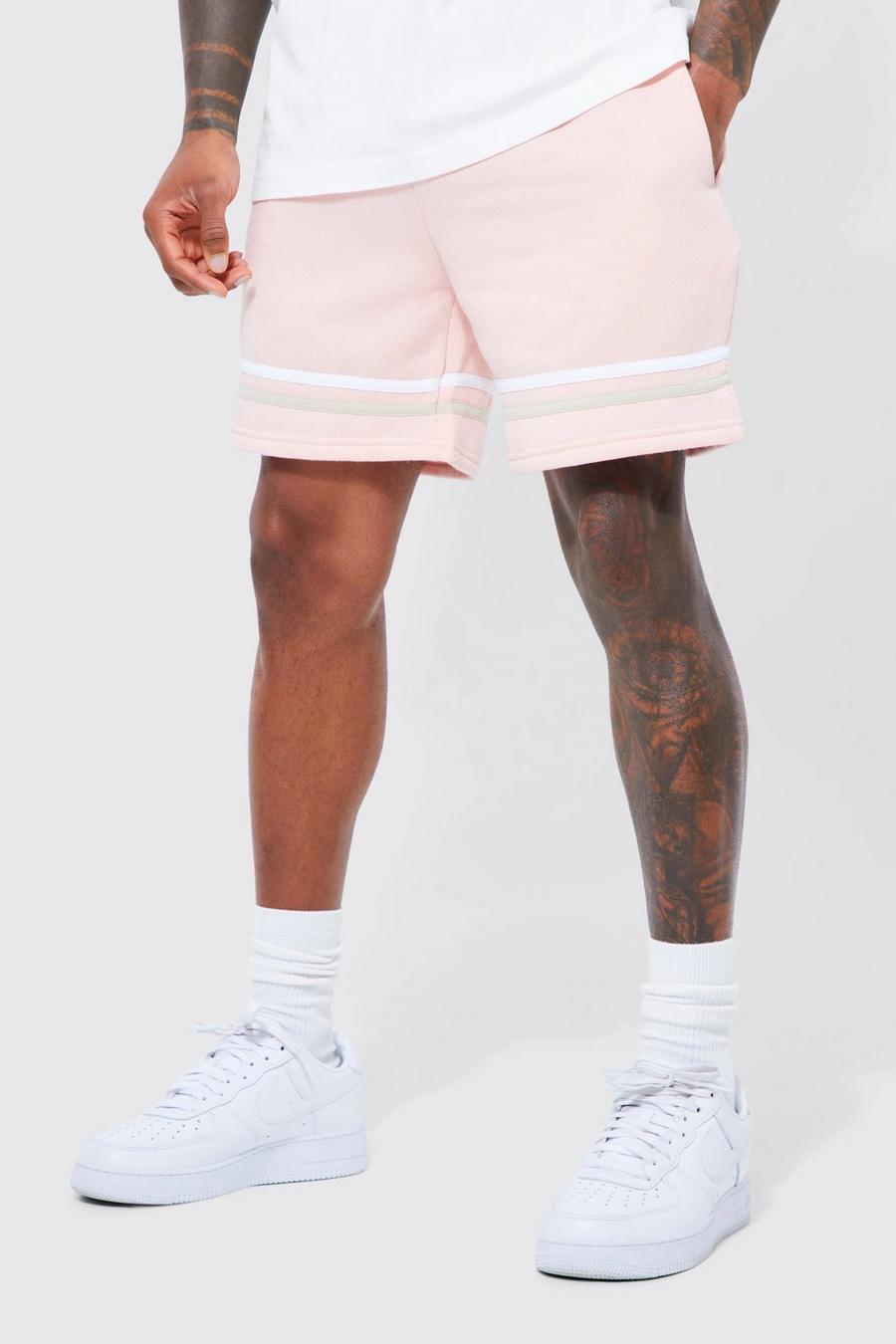 Dusty pink Loose Fit Mid Length Panel Detail Short 