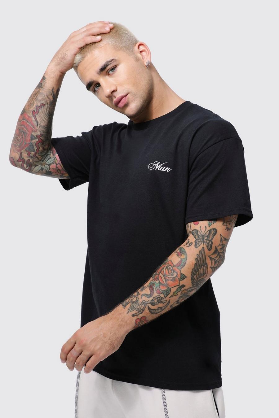 Black Man Embroidered T-shirt