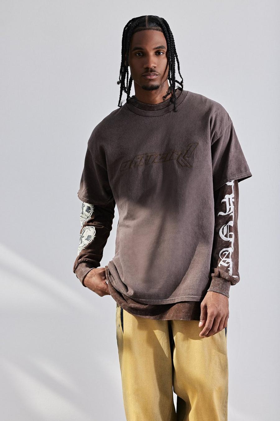 Chocolate Oversized Washed Official T-shirt image number 1