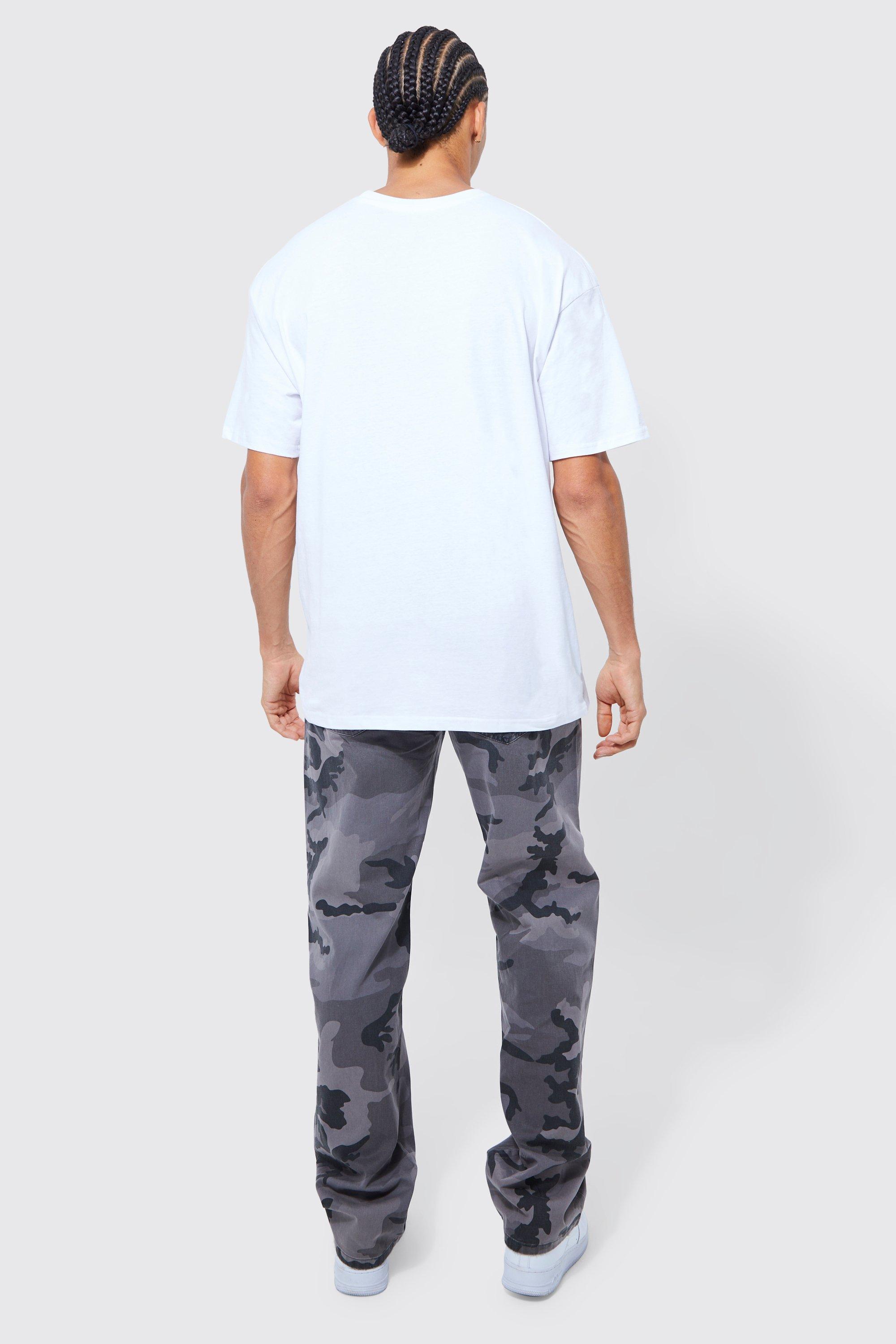 Fixed Waist Relaxed Camo Cargo Pants